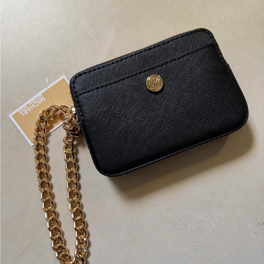 Michael Kors Medium Saffiano Leather Chain Card Case